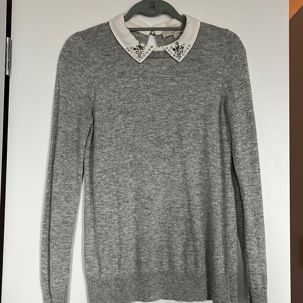 Loft jeweled collar sweater